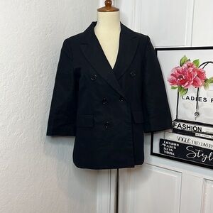 Marni Black 3/4 Sleeve Button Front Blazer Size 38/2US